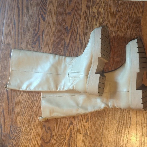 Sam Edelman Larina Nude Color Leather Lug Soles Tall Shaft Boots. EUC Sz 10 - Picture 6 of 12